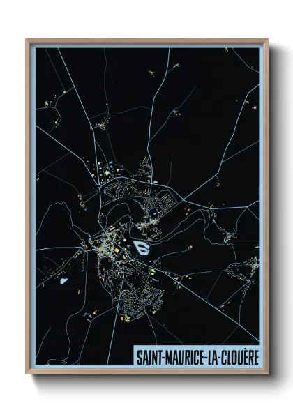 Une affiche de carte sur Saint-Maurice-la-Clouère