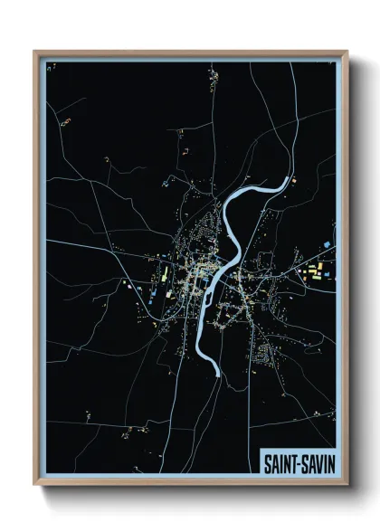 Une affiche de carte sur Saint-Savin