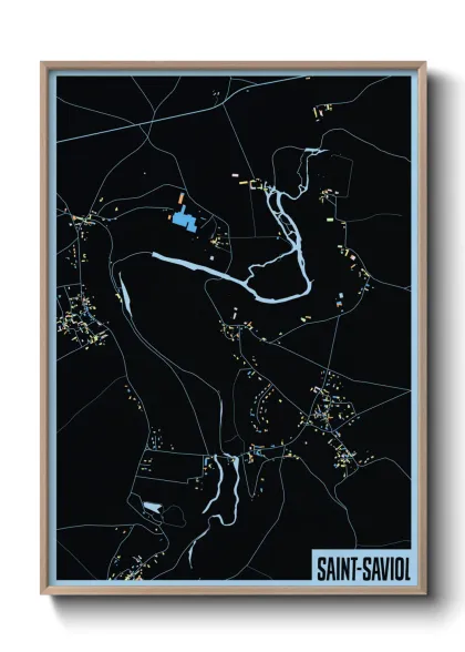 Une affiche de carte sur Saint-Saviol