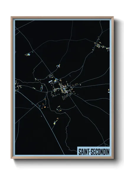 Une affiche de carte sur Saint-Secondin