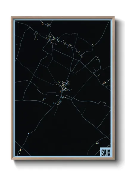 Une affiche de carte sur Saix