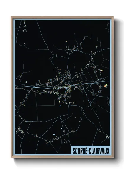 Une affiche de carte sur Scorbé-Clairvaux