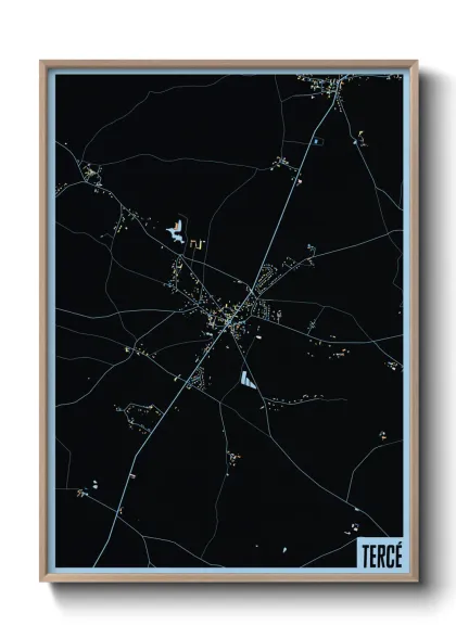 Une affiche de carte sur Tercé