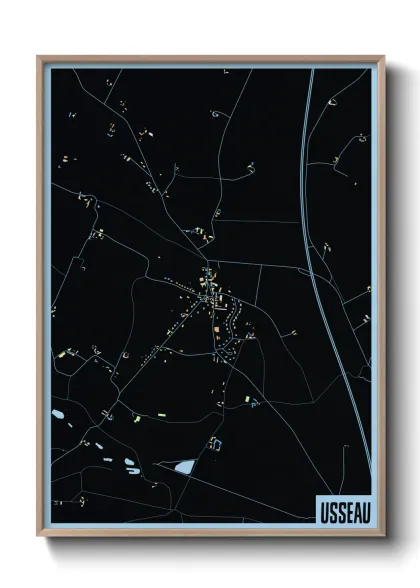Une affiche de carte sur Usseau