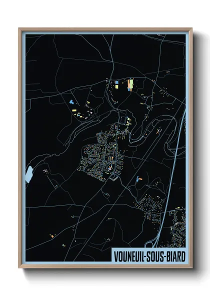 Une affiche de carte sur Vouneuil-sous-Biard