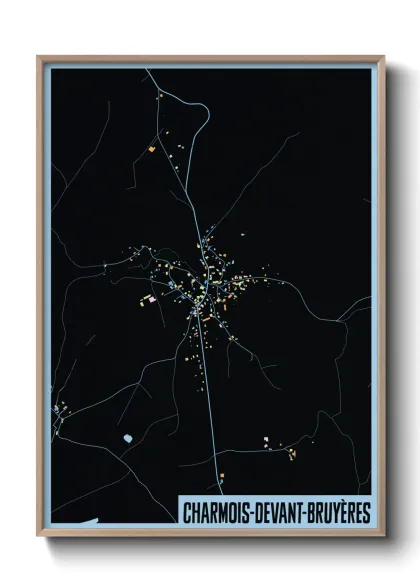 Une affiche de carte sur Charmois-devant-Bruyères