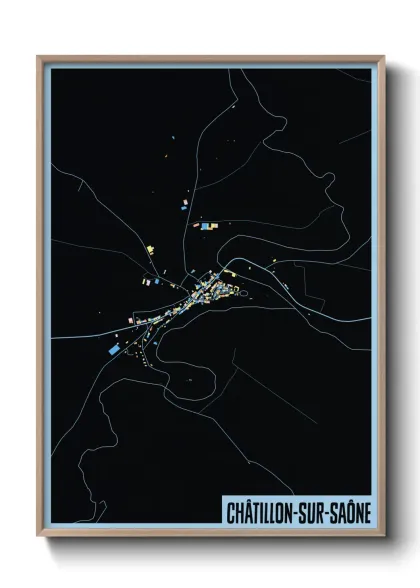 Une affiche de carte sur Châtillon-sur-Saône