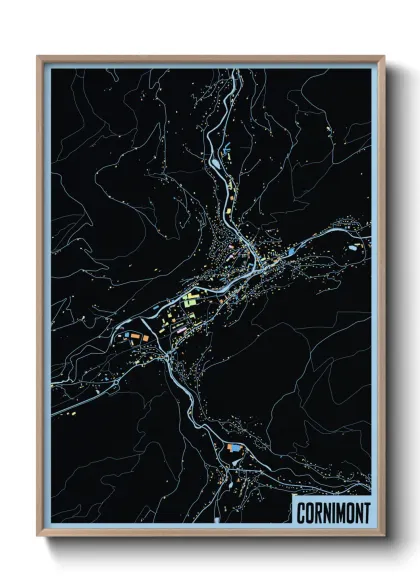 Une affiche de carte sur Cornimont