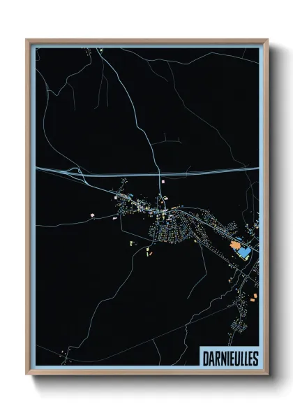 Une affiche de carte sur Darnieulles