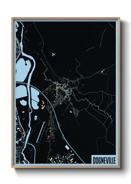 Une affiche de carte sur Dogneville