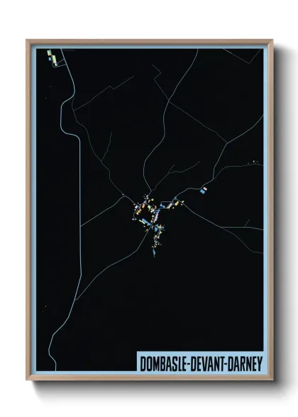 Une affiche de carte sur Dombasle-devant-Darney