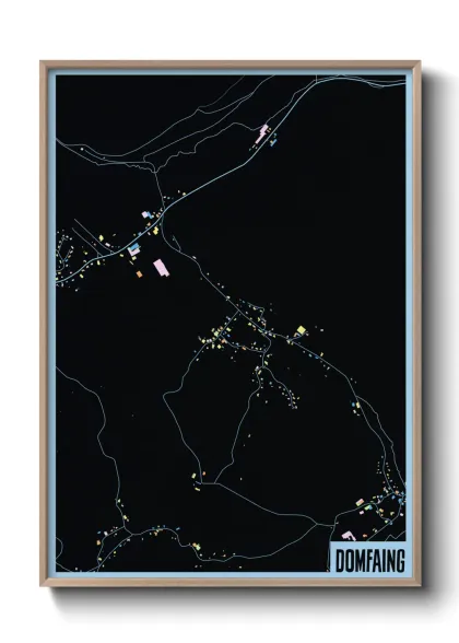 Une affiche de carte sur Domfaing