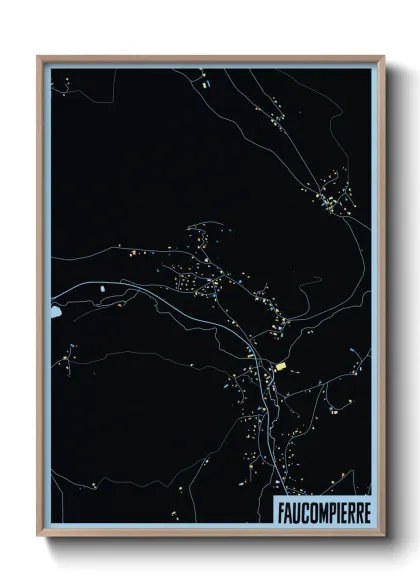 Une affiche de carte sur Faucompierre