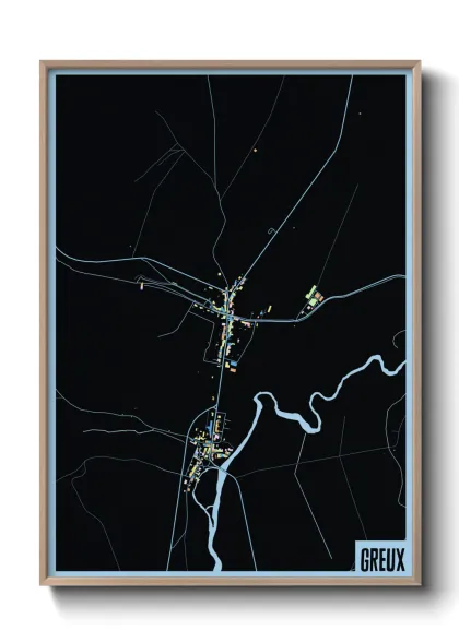 Une affiche de carte sur Greux