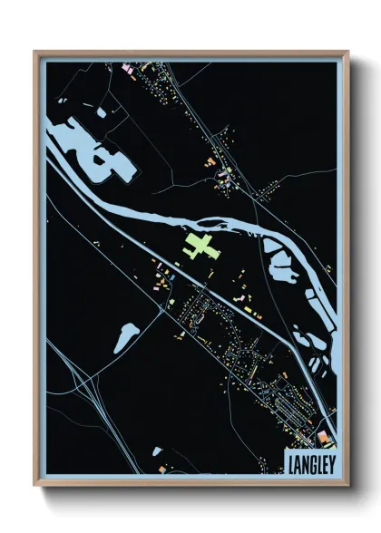 Une affiche de carte sur Langley