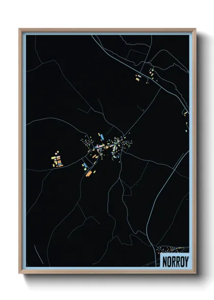 Une affiche de carte sur Norroy