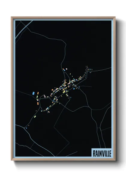 Une affiche de carte sur Rainville