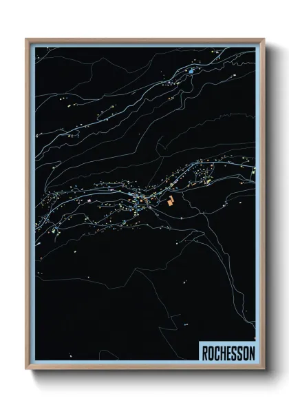 Une affiche de carte sur Rochesson