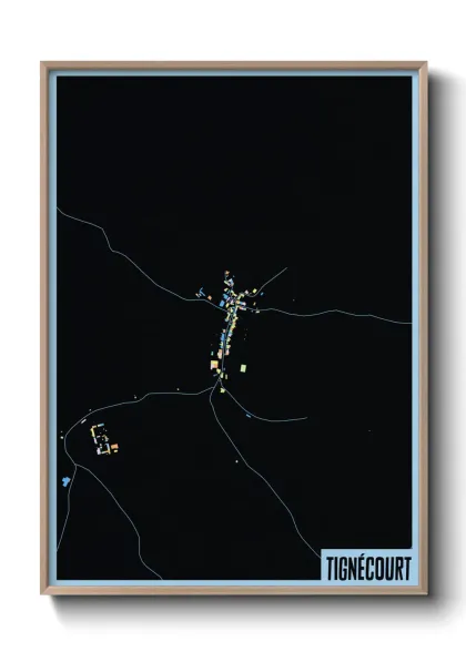 Une affiche de carte sur Tignécourt