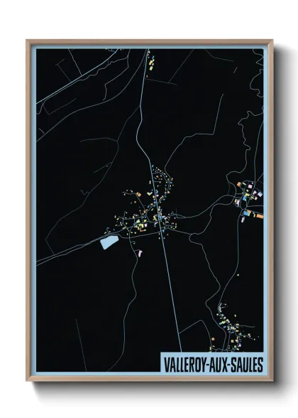 Une affiche de carte sur Valleroy-aux-Saules