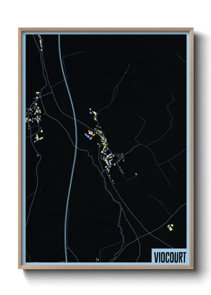 Une affiche de carte sur Viocourt