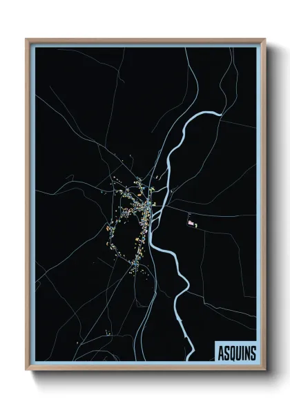 Une affiche de carte sur Asquins