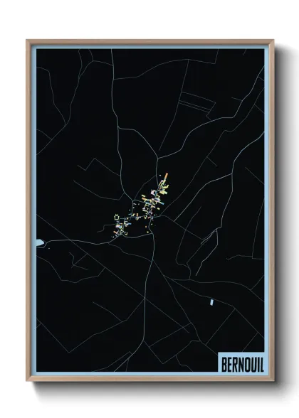 Une affiche de carte sur Bernouil