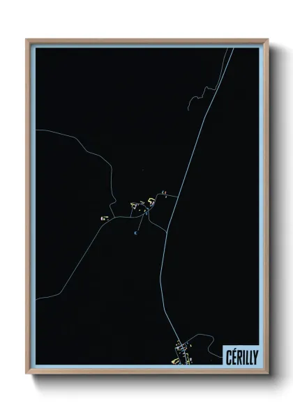 Une affiche de carte sur Cérilly