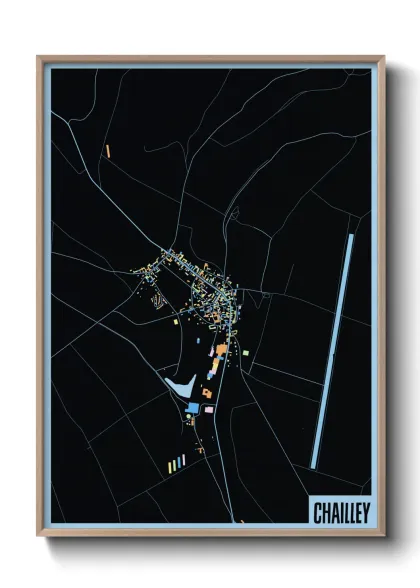 Une affiche de carte sur Chailley