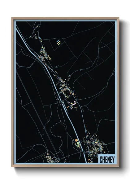 Une affiche de carte sur Cheney