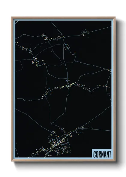 Une affiche de carte sur Cornant