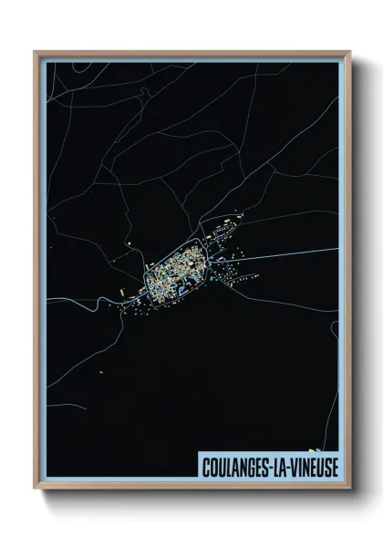 Une affiche de carte sur Coulanges-la-Vineuse