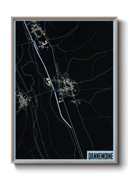 Une affiche de carte sur Dannemoine