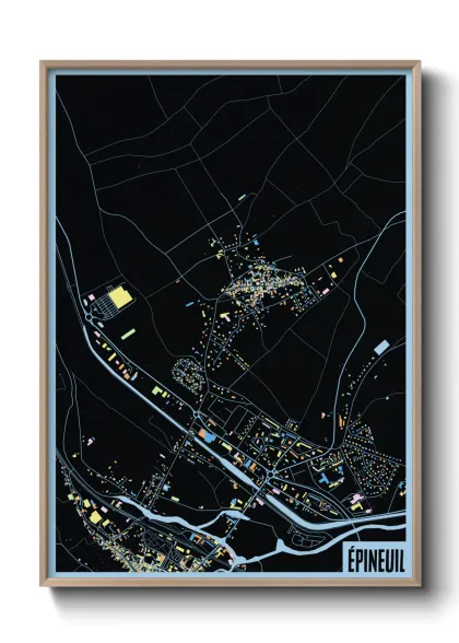 Une affiche de carte sur Épineuil
