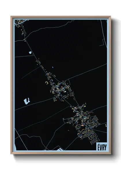 Une affiche de carte sur Évry