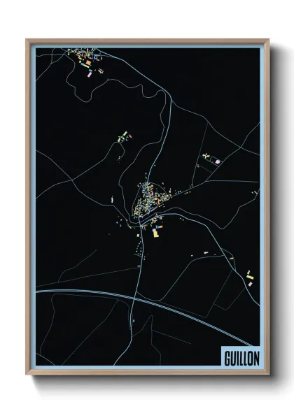 Une affiche de carte sur Guillon