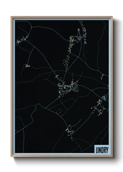 Une affiche de carte sur Lindry