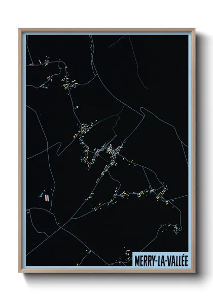 Une affiche de carte sur Merry-la-Vallée