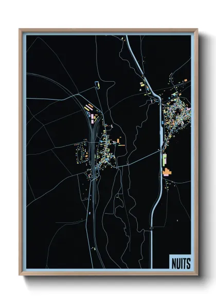 Une affiche de carte sur Nuits