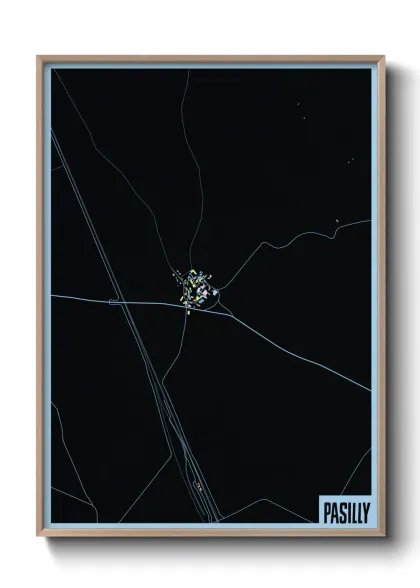 Une affiche de carte sur Pasilly