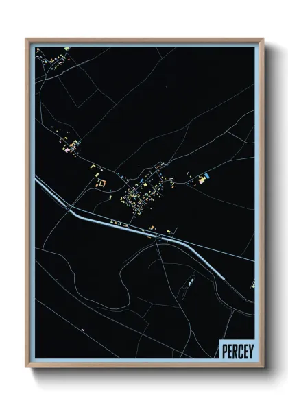 Une affiche de carte sur Percey