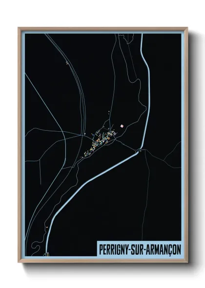 Une affiche de carte sur Perrigny-sur-Armançon