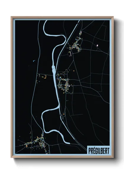 Une affiche de carte sur Prégilbert