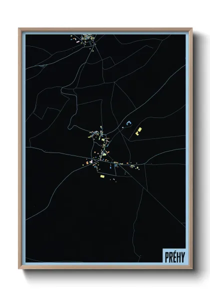 Une affiche de carte sur Préhy