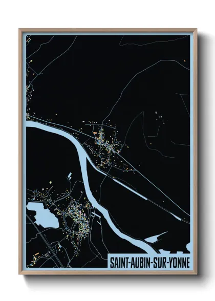 Une affiche de carte sur Saint-Aubin-sur-Yonne