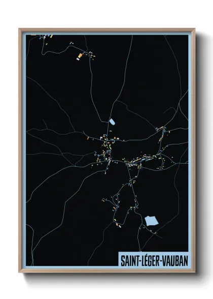 Une affiche de carte sur Saint-Léger-Vauban