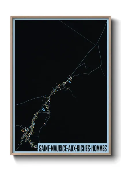 Une affiche de carte sur Saint-Maurice-aux-Riches-Hommes