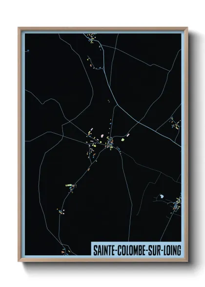 Une affiche de carte sur Sainte-Colombe-sur-Loing