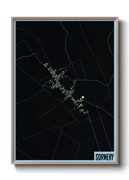 Une affiche de carte sur Sormery