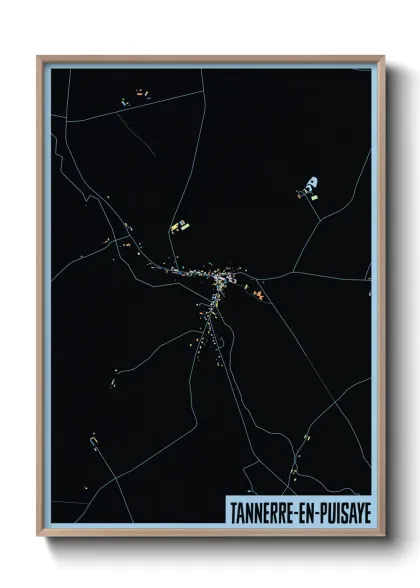 Une affiche de carte sur Tannerre-en-Puisaye